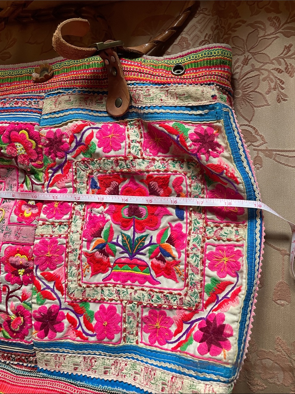 Bohemian Artisan Colorful Embroidered Tote Bag - Picture 2 of 7